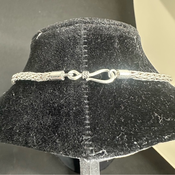 LORI BONN Vintage Smoky Quartz Sterling Silver Byzantine Chain Pendant Necklace - Picture 9 of 11